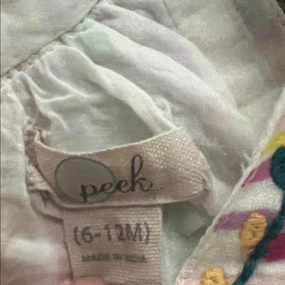 Peek Baby Girl rainbow Striped Dress 6-12M Spring Summer Outfit